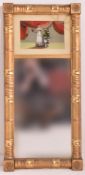 AMERICAN FEDERAL GILTWOOD & REVERSE GLASS PAINTED MIRROR