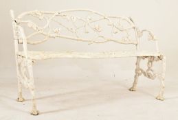 VICTORIAN 19TH CENTURY WHITE CAST IRON VINE GARDEN BENCH