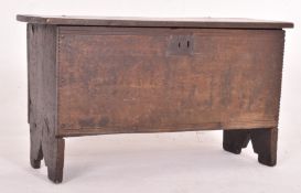 17TH CENTURY SIX PLANK OAK COFFER