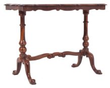 VICTORIAN 19TH CENTURY FLAME MAHOGANY WRITING DESK TABLE