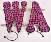 RETRO FUN FAIR OVERSIZED LIGHT BULB LETTERS, FORMING W A