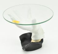 CONTEMPORARY HAND PAINTED ACRYLIC & GLASS BUTLER'S HAND TABLE TOP TRAY