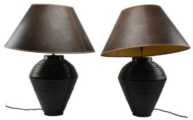 PAIR OF CONTEMPORARY DESIGNER TABLE LAMPS