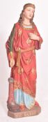 LARGE GOTHIC STYLE PLASTER CHURCH STATUE OF ST. BARBARA