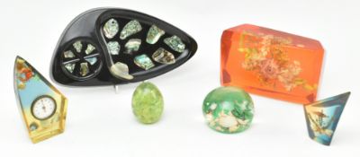 COLLECTION OF SIX VINTAGE LUCITE TRINKETS & ITEMS