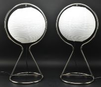 IKEA - VATE - PAIR OF VINTAGE 1990S PAPER & CHROME METAL DESK LAMPS