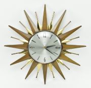 METAMEC - MID CENTURY SUNBURST STYLE WALL CLOCK