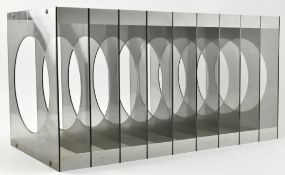 FRANK GUILLE & FRANK HEIGHT - 1970S RECORD RACK RETRO ACRYLIC MULTI SECTIONED RECORD RACK