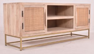 ROSE & GREY - DESIGNER RATTAN AND BRASSED MEDIA UNIT