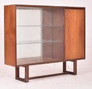 MID CENTURY TEAK AND GLASS DISPLAY CABINET / BOOKCASE