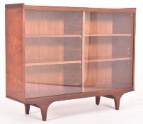 MEREDEW FURNITURE - MID CENTURY TEAK & GLASS BOOKCASE CABINET