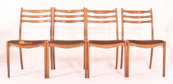 MATCHING SET OF FOUR ELM LADDER BACK DINING CHAIRS