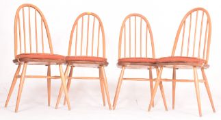 ERCOL FURNITURE - FOUR QUAKER WINDSOR DINING CHAIRS