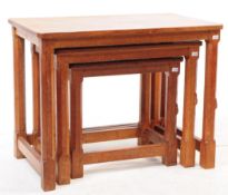ROBERT MOUSEMAN THOMPSON - VINTAGE ENGLISH OAK NEST OF TABLES