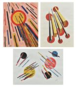 THREE 20TH CENTURY ABSTRACT WATERCOLOURS