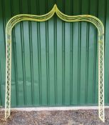 LARGE WHITE PAINTED METAL GARDEN ARCHWAY ARBOUR