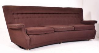 MID CENTURY CURVED BUTTON BACK THREE SEATER SOFA