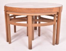 NATHAN - TRINITY - MID CENTURY 1960S TEAK & GLASS LOW TABLE NEST