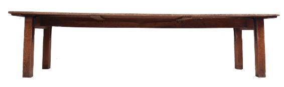 LARGE 20TH CENTURY OAK REFECTORY DINING TABLE