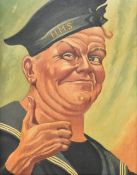 20TH CENTURY OIL ON CANVAS SAILOR PORTRAIT PAINTING