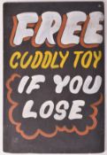 VINTAGE FUNFAIR FREE TOY IF YOU LOSE PANEL SIGN