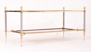 ATTR. MAISON JANSEN, PARIS - MID CENTURY 1970S BRASS & GLASS COFFEE TABLE