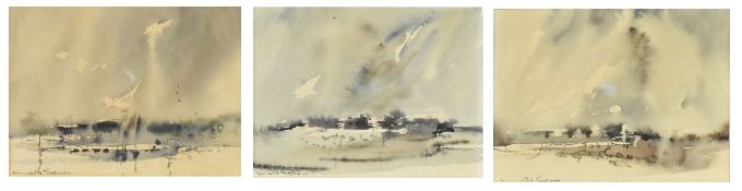 LESLIE GOODWIN (B. 1929) - THREE 20TH CENTURY WATERCOLOURS