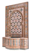 MOROCCAN VINTAGE HANDMADE MOSAIC GARDEN FOUNTAIN