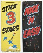 TWO VINTAGE FUNFAIR WOODEN PANEL SIGNS FOR FAIR GAMES