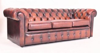 LATE 20TH CENTURY LEATHER CHESTERFIELD SOFA