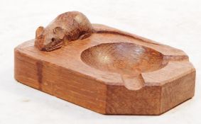 ROBERT MOUSEMAN THOMPSON - VINTAGE CARVED OAK ASHTRAY