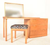 WHITE AND NEWTON - DESIGNER TEAK DRESSING TABLE AND STOOL
