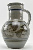 DONALD MILLS - HAND PAINTED POTTERY WATER PITCHER