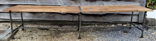 LARGE TWO PART INDUSTRIAL OFFICE DESK / TABLE