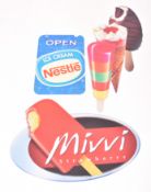 THREE VINTAGE ICE CREAM ADVERTISING NESTLE SIGN BOARDS