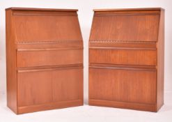 MORRIS OF GLASGOW - PAIR OF TEAK BUREAUS