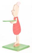 VINTAGE 20TH CENTURY PAINTED WOOD CUT OUT PIGLET DUMB WAITER
