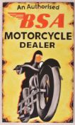 BSA MOTORCYCLES - ENAMEL STYLE HAND-PAINTED ON BOARD SIGN