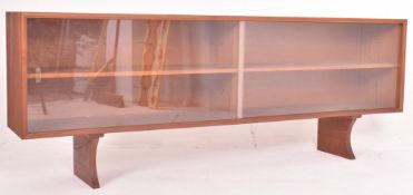 DANISH MODERN DESIGN - MID CENTURY TEAK & GLASS LOW DISPLAY CABINET
