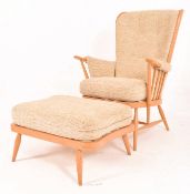 ERCOL - WINDSOR MODEL - ARMCHAIR AND FOOTSTOOL