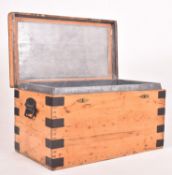 20TH CENTURY MERCANTILE PINE AND IRON BOUND CHEST