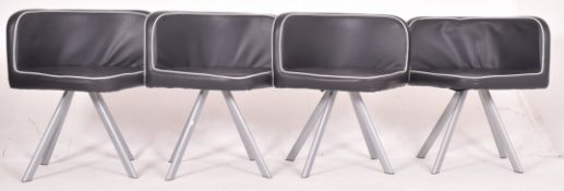 FOUR MID CENTURY 1960S DINER CHAIRS ON CHROME LEGS