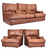 RALPH LAUREN - THREE PIECE LEATHER SOFA SUITE