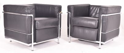 AFTER LE CORBUSIER - LC2 MODEL - PAIR OF ARMCHAIRS