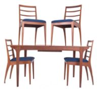 YOUNGERS - MID CENTURY 1950S TEAK EXTENDING DINING TABLE WITH CHAIRS