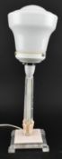 ART DECO LUCITE AND GLASS TABLE LAMP
