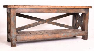 LARGE 20TH CENTURY INDUSTRIAL WORKMAN'S BENCH
