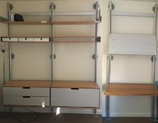 VITSOE - 606 UNIVERSAL - CONTEMPORARY TEAK & WHITE MODULAR SHELVING WALL SYSTEM