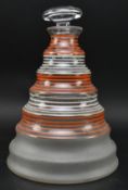 MID CENTURY DECO STYLE STRIPED GLASS SHIP'S DECANTER