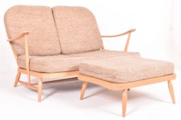 ERCOL - WINDSOR 203/3 MODEL - MID CENTURY BEECH & ELM TWO SEATER SOFA